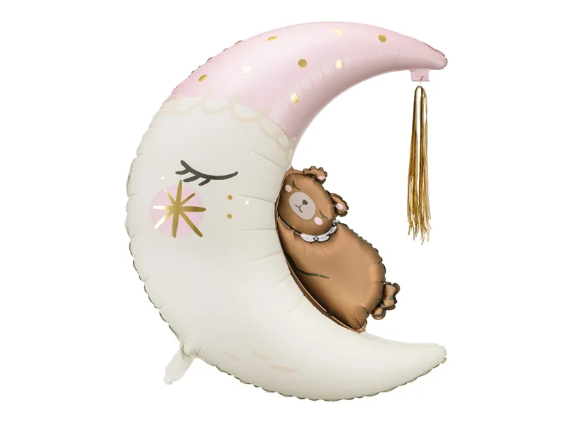 FOOLIUMIST ÕHUPALL TEDDY BEAR ON THE MOON - 80x98 cm (HEELIUMITA/TÄITMATA)